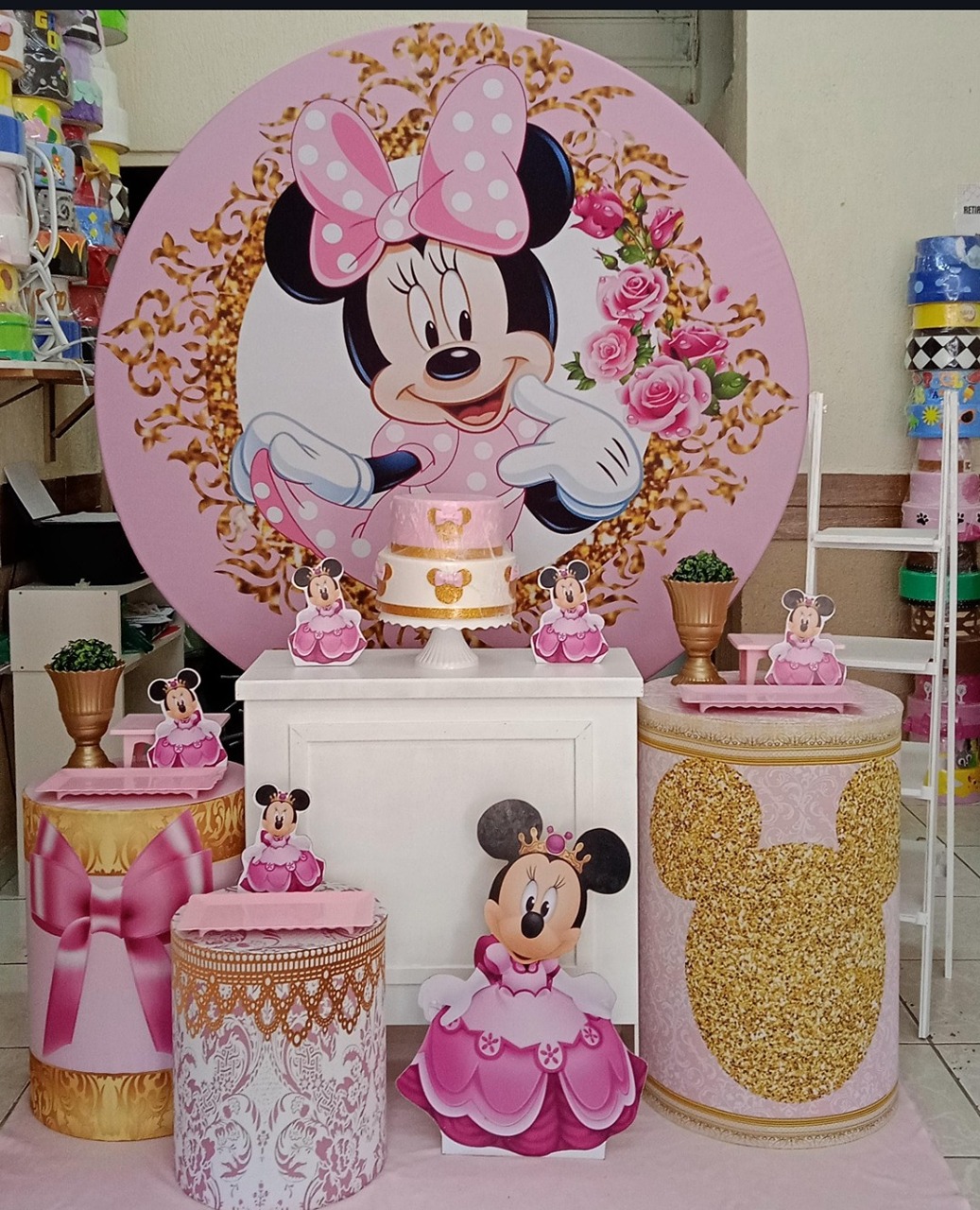 Minnie Rosa 2 Ouro - GabiSantosDecor
