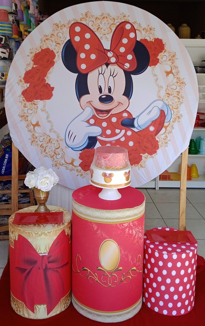 Minnie Realeza Vermelha Bronze  - GabiSantosDecor