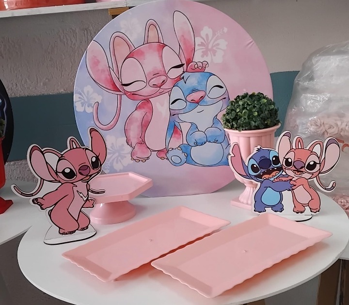 Kit Mesa Stitch E Angel 2  - GabiSantosDecor