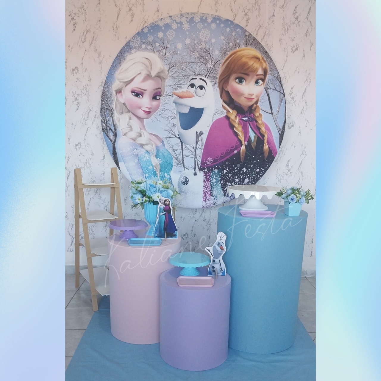  Frozen Rosa - Kit Prata - Kaliane Festa Pegue e Monte