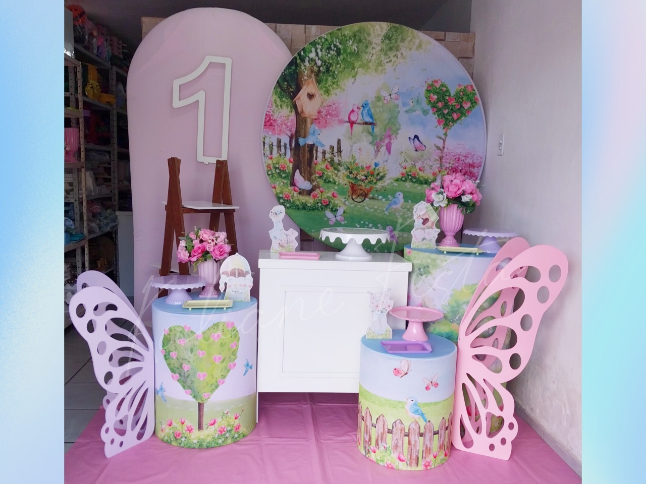Jardim Encantado 2 Completo Com Borboletas - Kit Diamante - Kaliane Festa Pegue e Monte