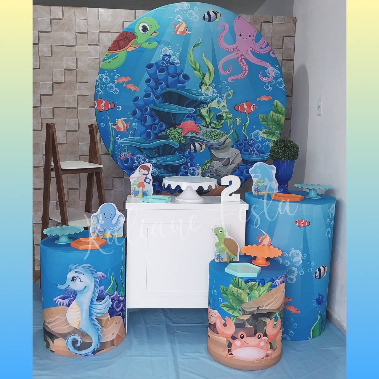 Fundo Do Mar Menino  - Kit Ouro - Kaliane Festa Pegue e Monte