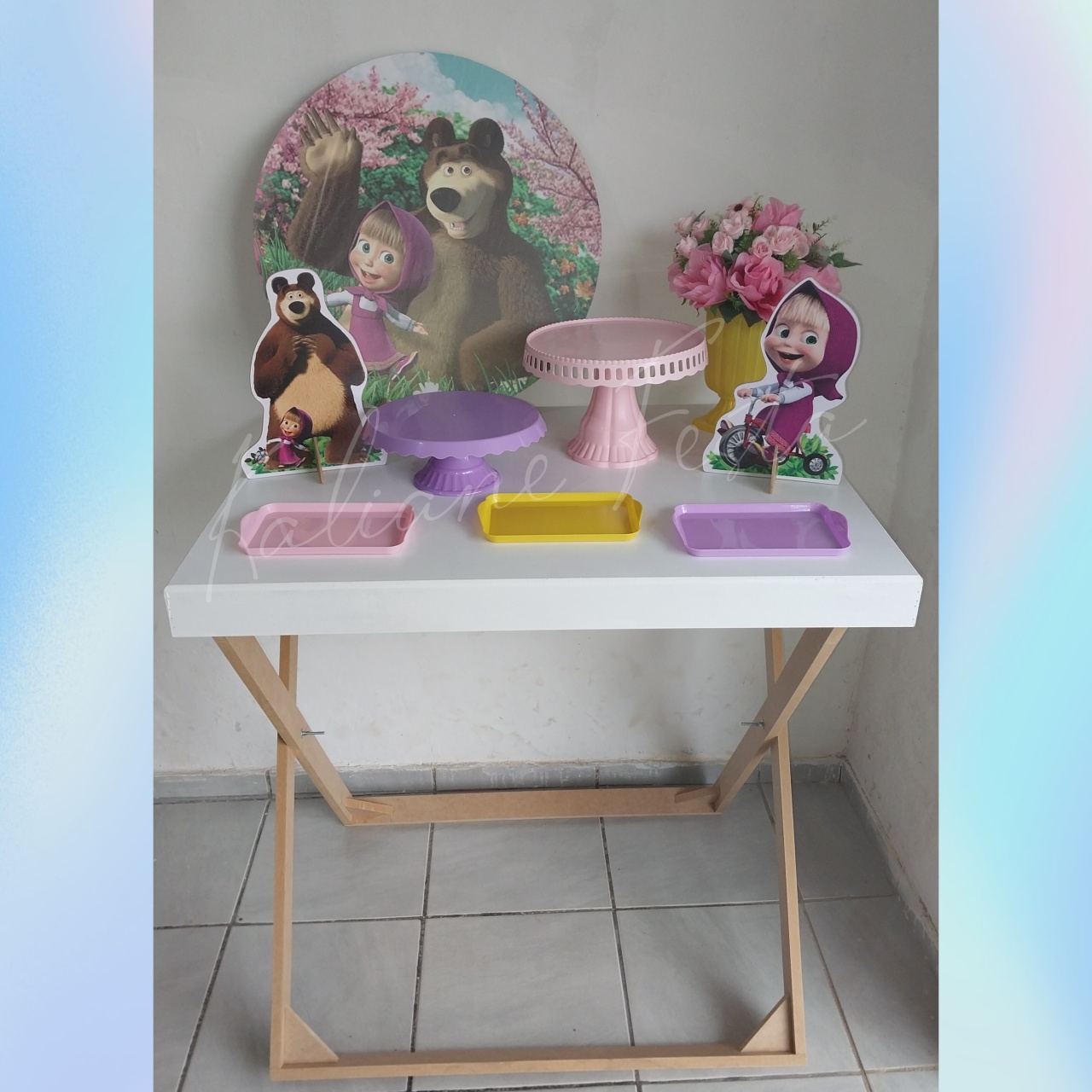Minikit Festa Na Mesa Masha E O Urso - Kaliane Festa Pegue e Monte