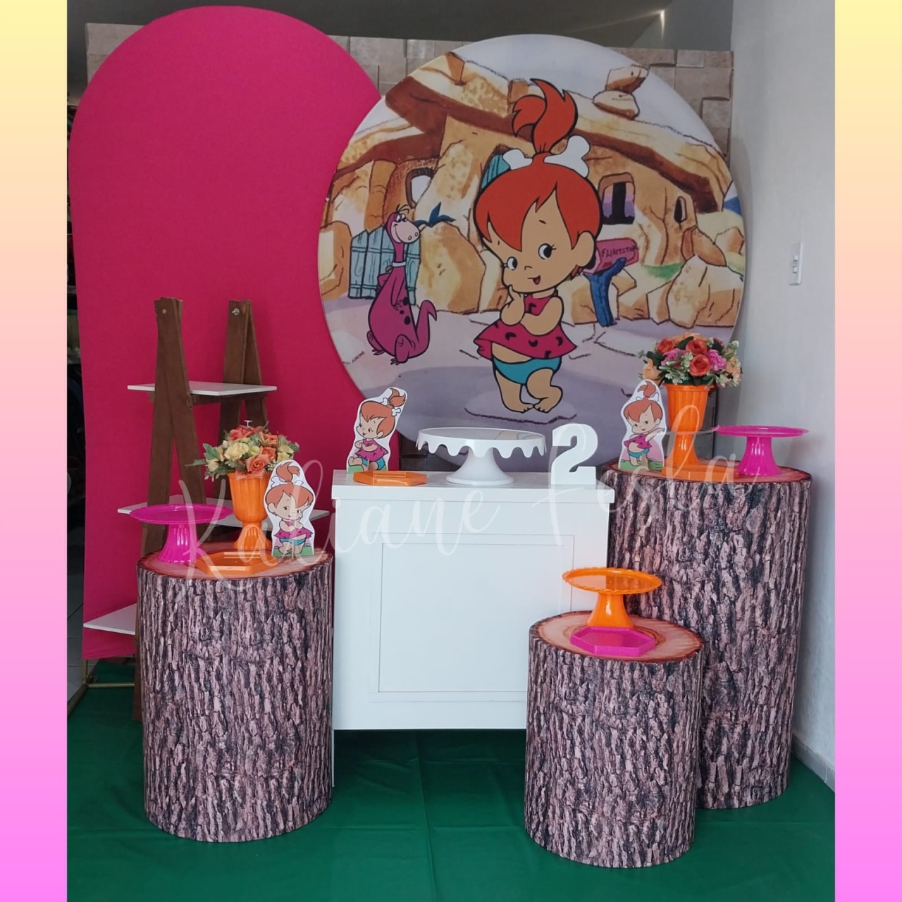  Pedrita Pink E Laranja - Kit Diamante - Kaliane Festa Pegue e Monte