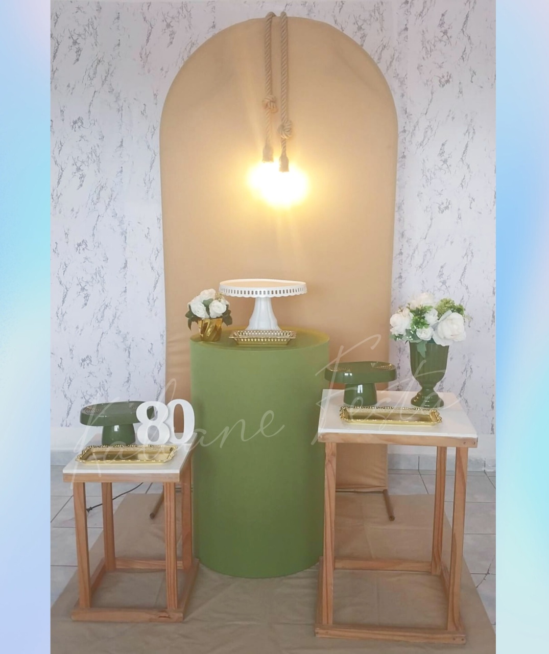 Verde Oliva Com Neutro - Kit Elegance Luzes - Kaliane Festa Pegue e Monte