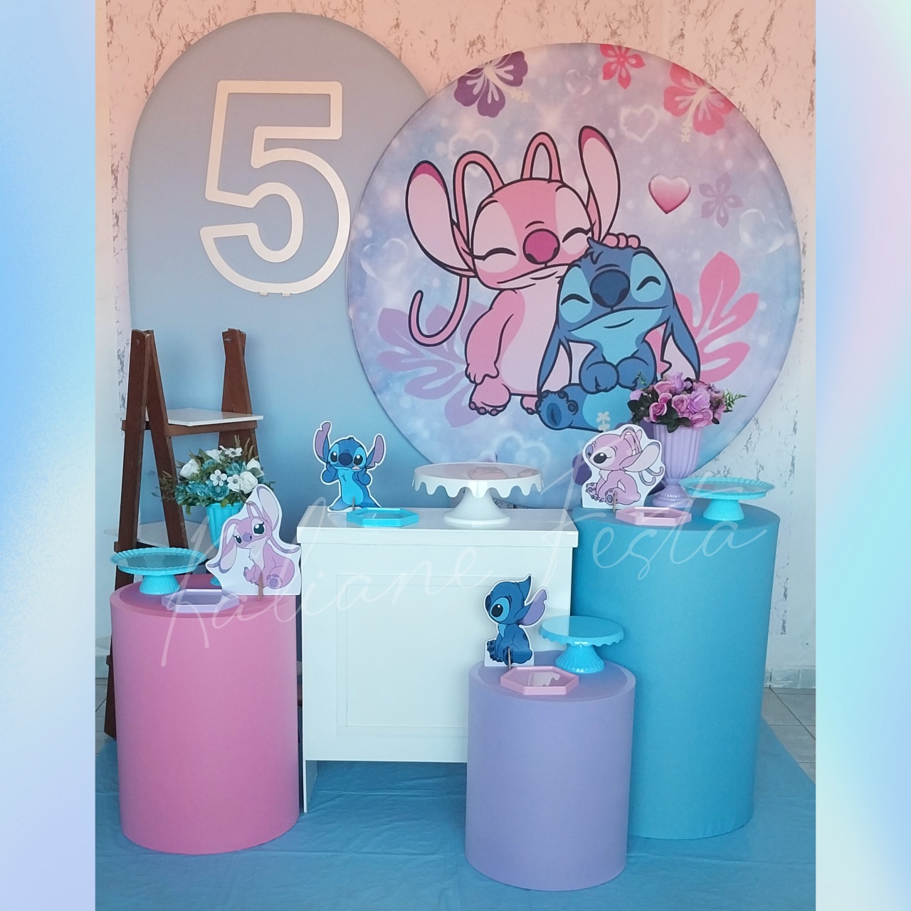 Stitich E Angel 1 - Kit Diamante Com Numeração - Kaliane Festa Pegue e Monte