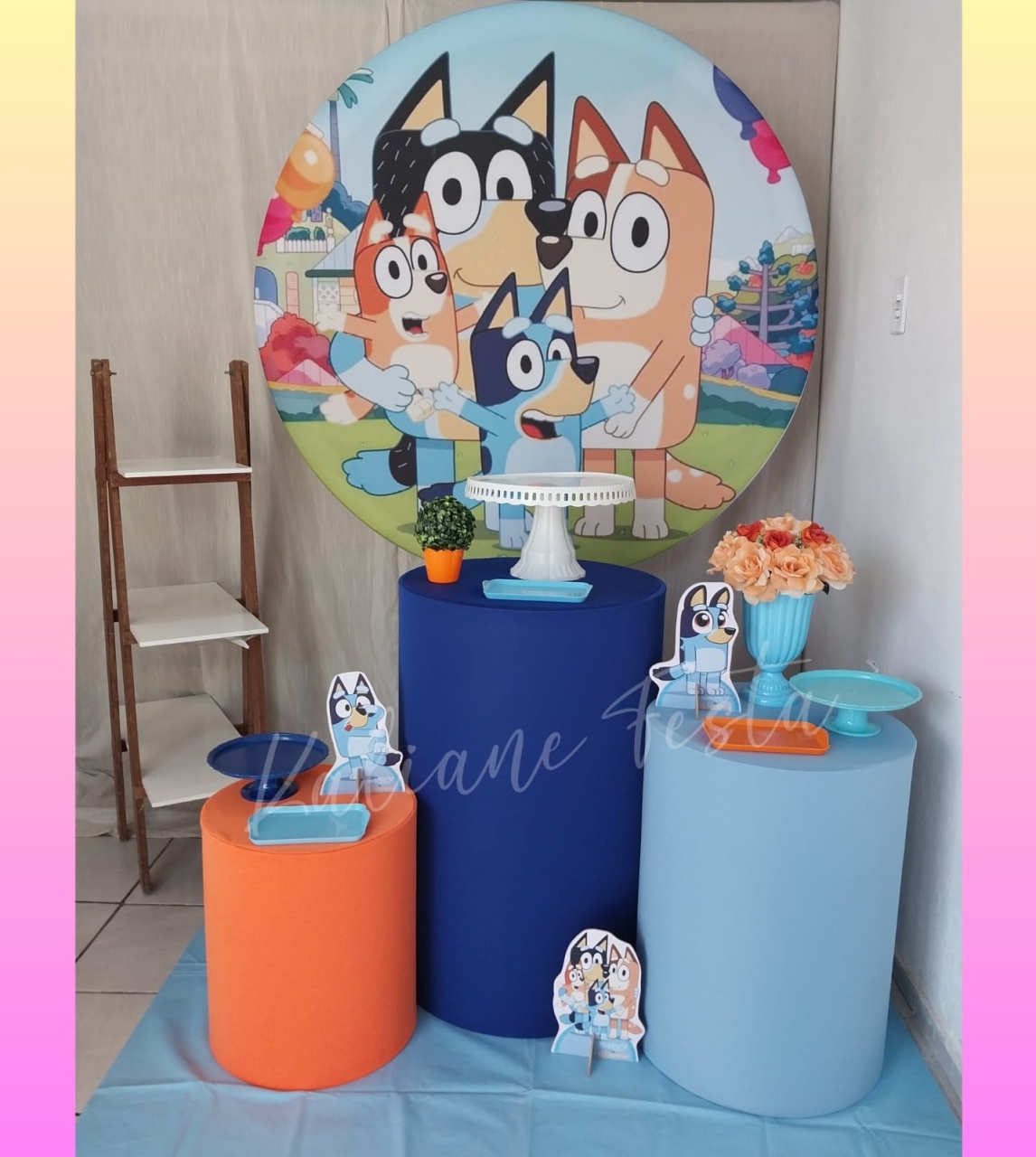 Bluey Menina - Kit Prata - Kaliane Festa Pegue e Monte