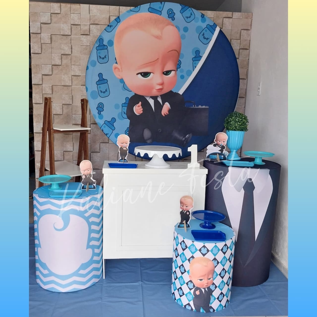 O Poderoso Chefinho Azul Escuro - Kit Ouro - Kaliane Festa Pegue e Monte