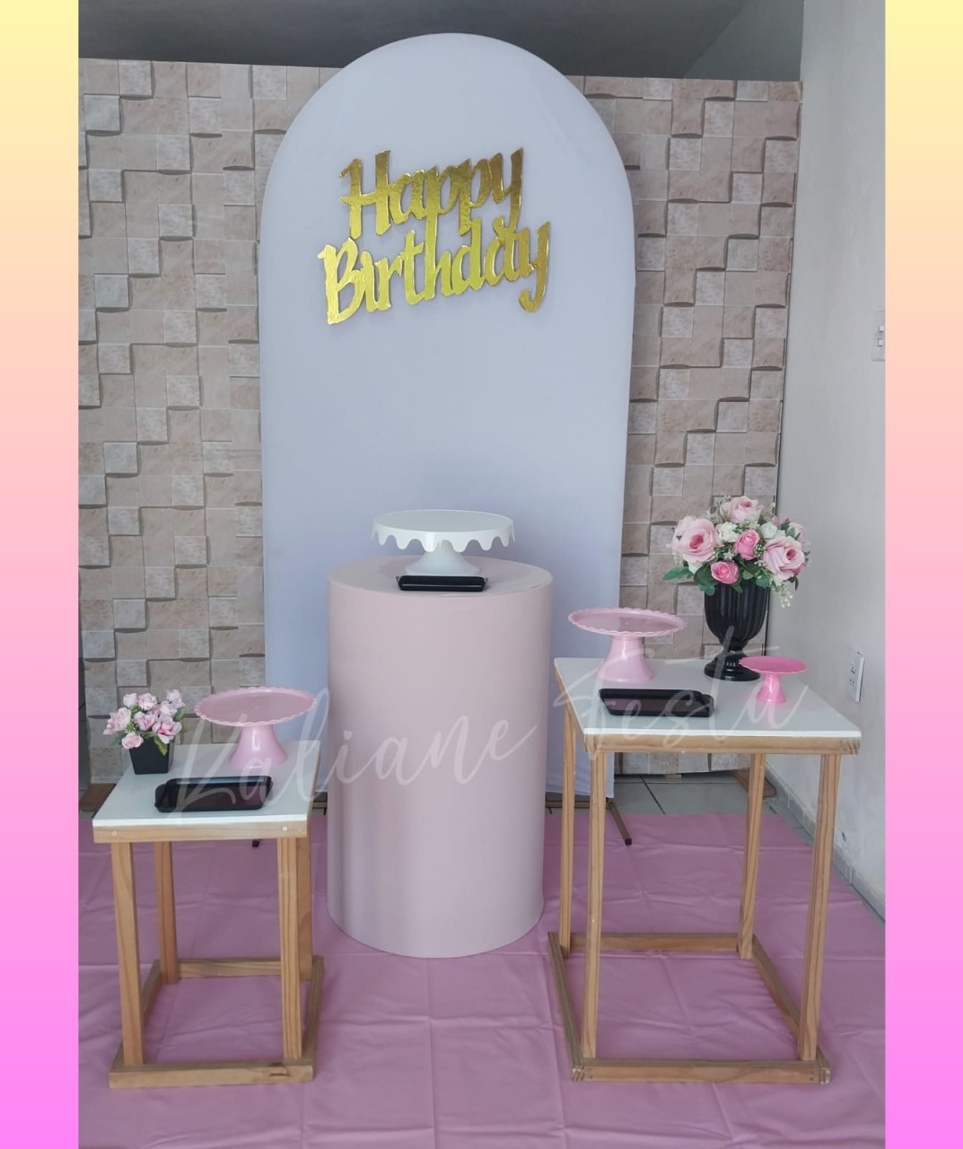 Branco Com Rosa E Preto - Kit Elegance - Kaliane Festa Pegue e Monte