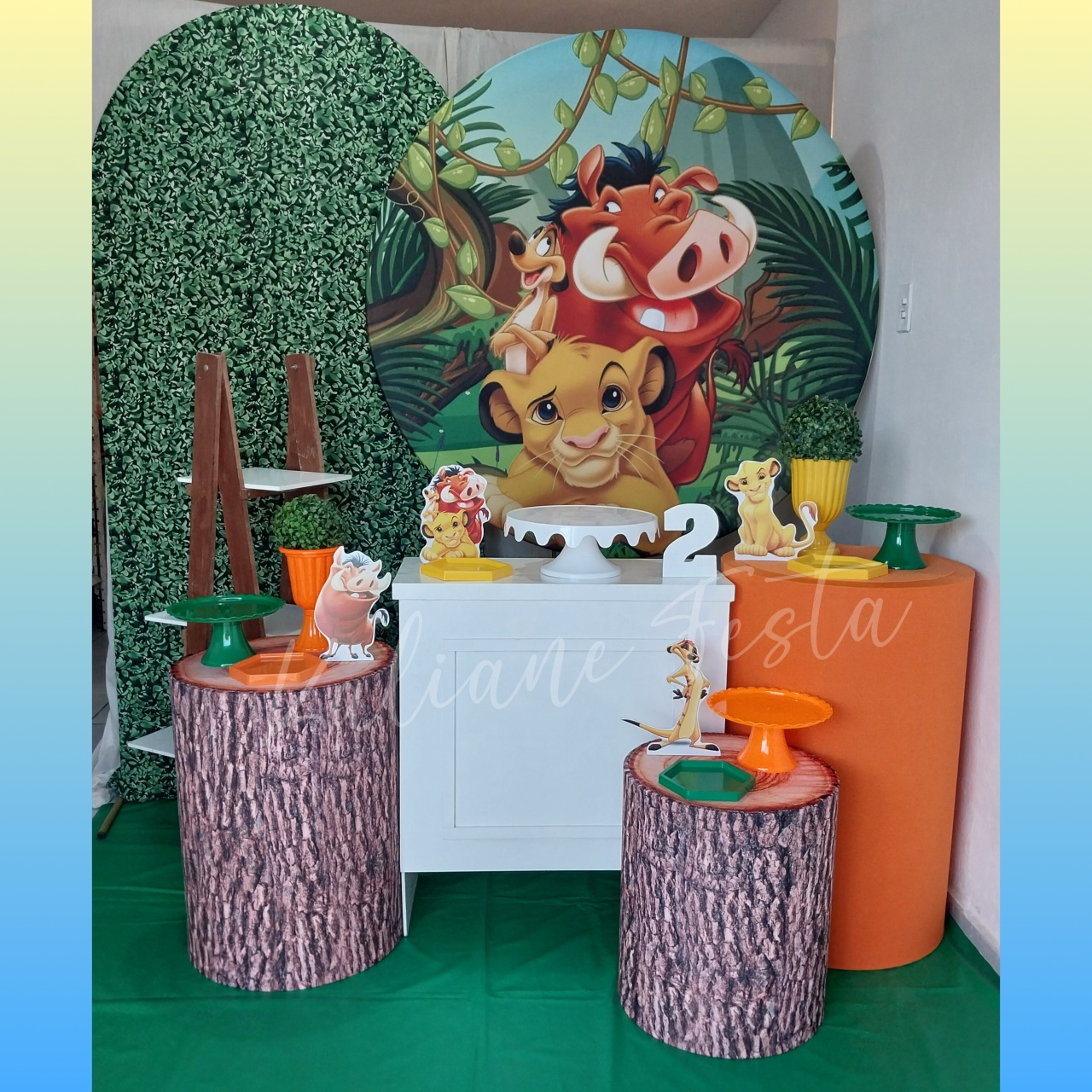 O Rei Leão 1 Laranja - Kit Diamante - Kaliane Festa Pegue e Monte