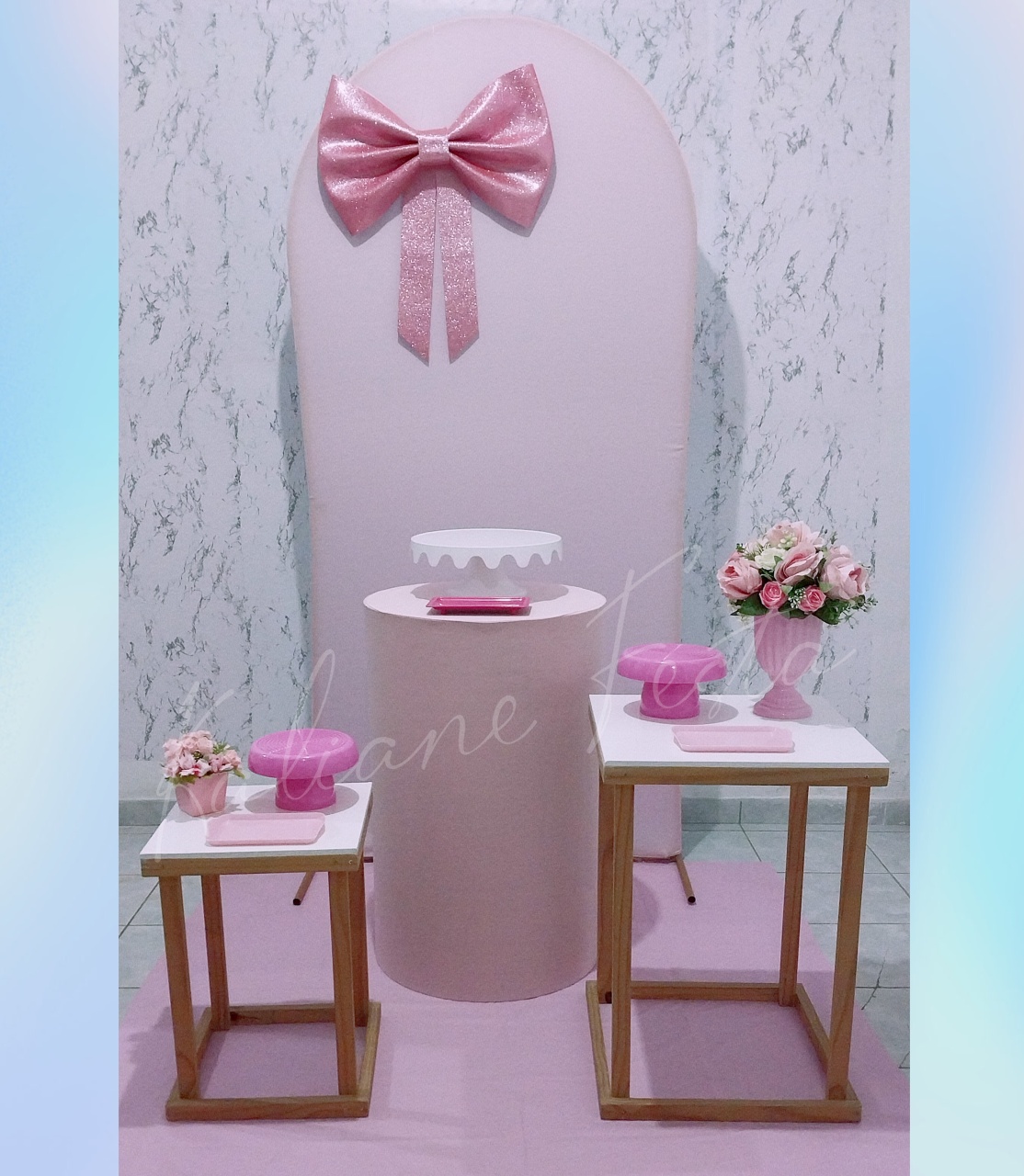 Rosa E Pink Laço - Kit Elegance Laço - Kaliane Festa Pegue e Monte