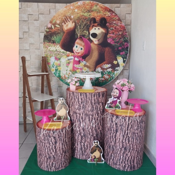 Masha E O Urso - Kit Prata (Cópia) - Kaliane Festa Pegue e Monte
