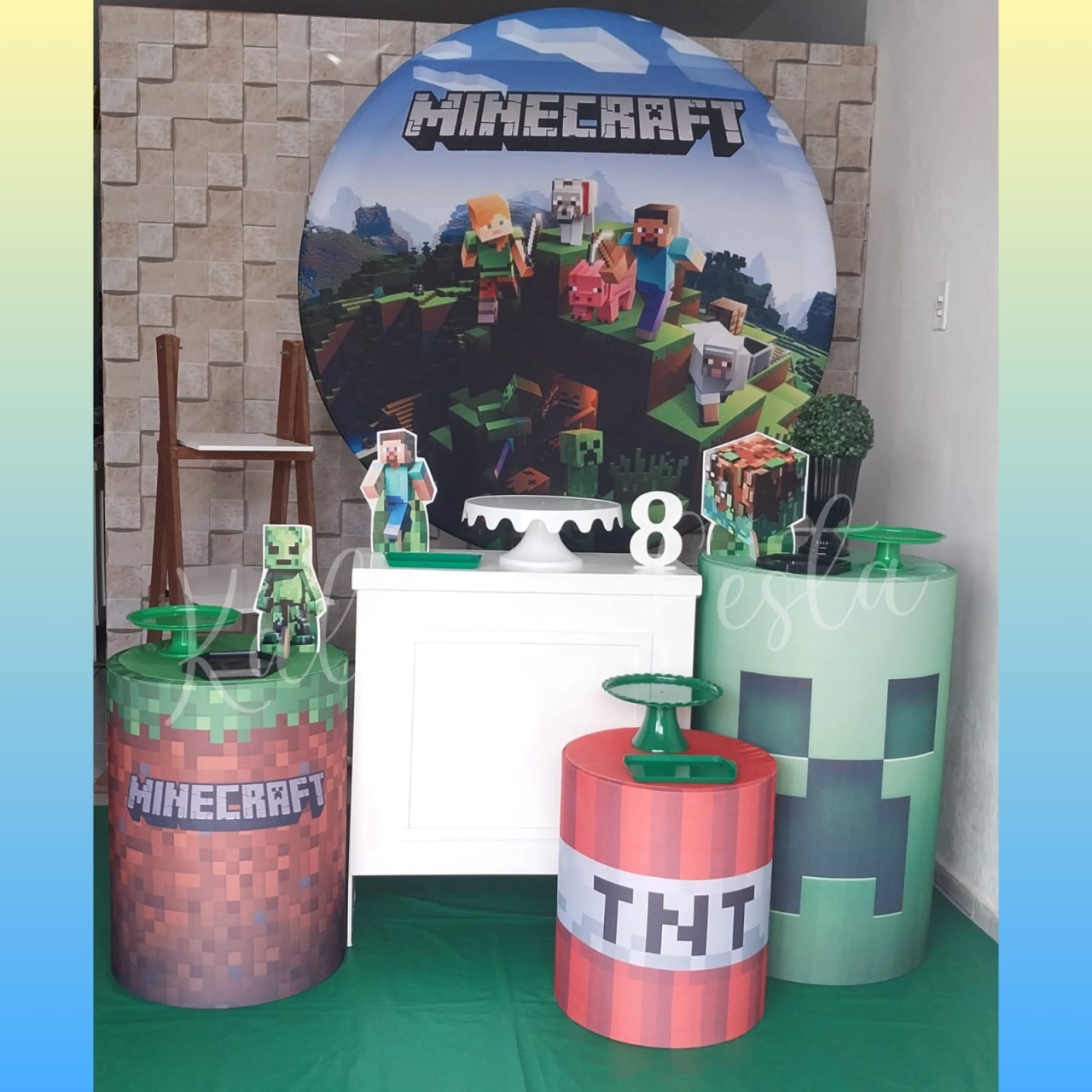  Minecraft Menino - Kit Ouro - Kaliane Festa Pegue e Monte