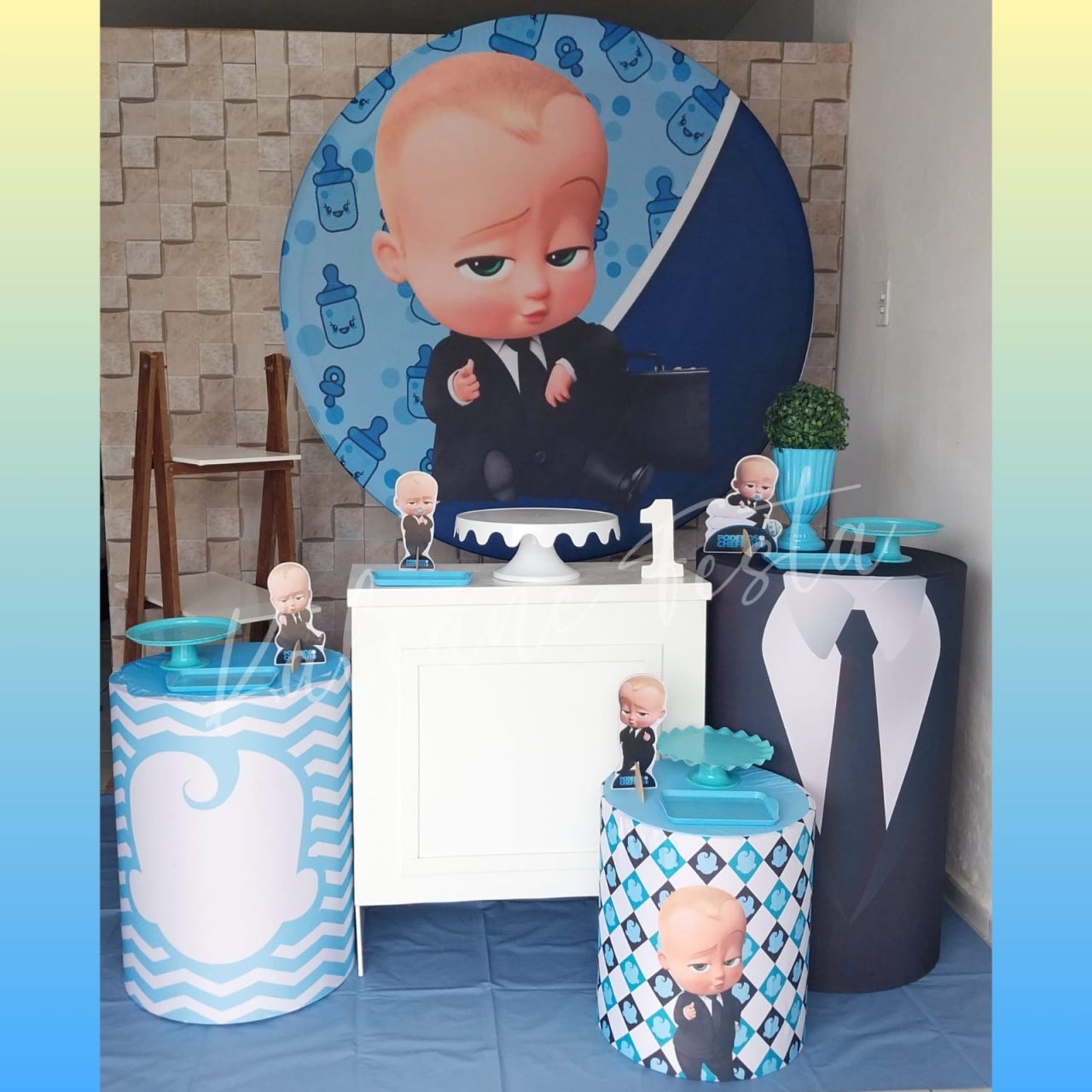 O Poderoso Chefinho Azul Claro- Kit Ouro - Kaliane Festa Pegue e Monte