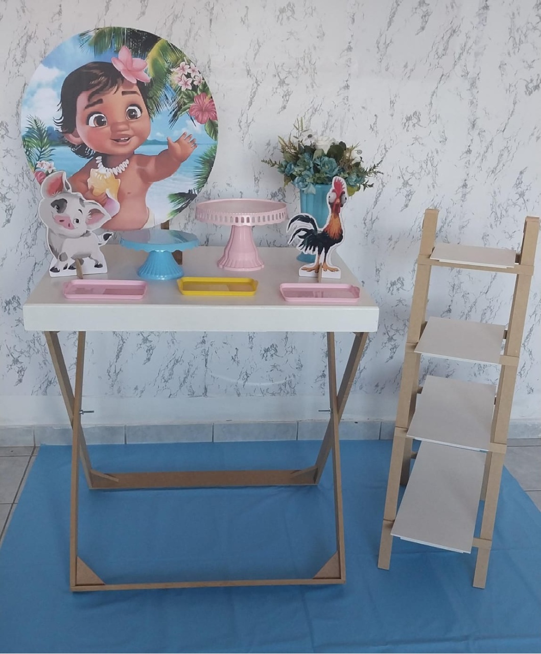 Minikit Festa Na Mesa + Escadinha Moana Baby  - Kaliane Festa Pegue e Monte