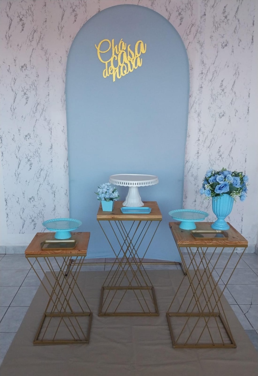 Azul Claro Chá de Casa Nova - Kit Premium  - Kaliane Festa Pegue e Monte