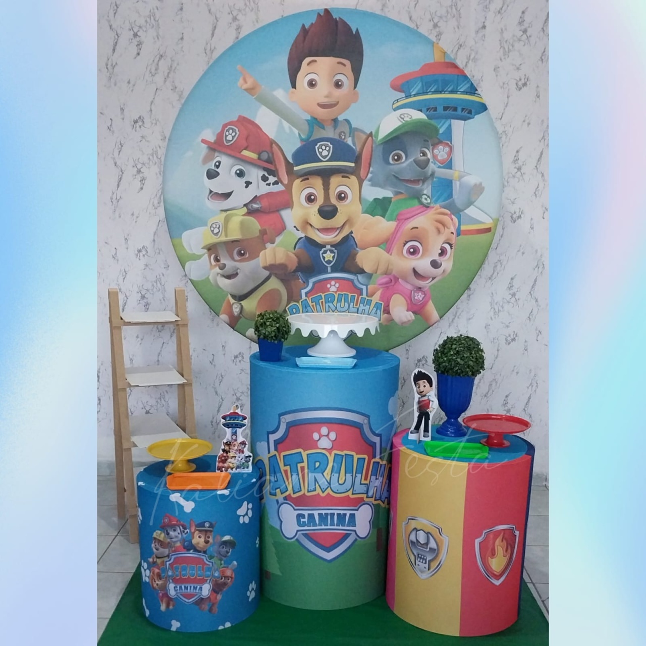 Patrulha Canina Menino - Kit Prata - Kaliane Festa Pegue e Monte