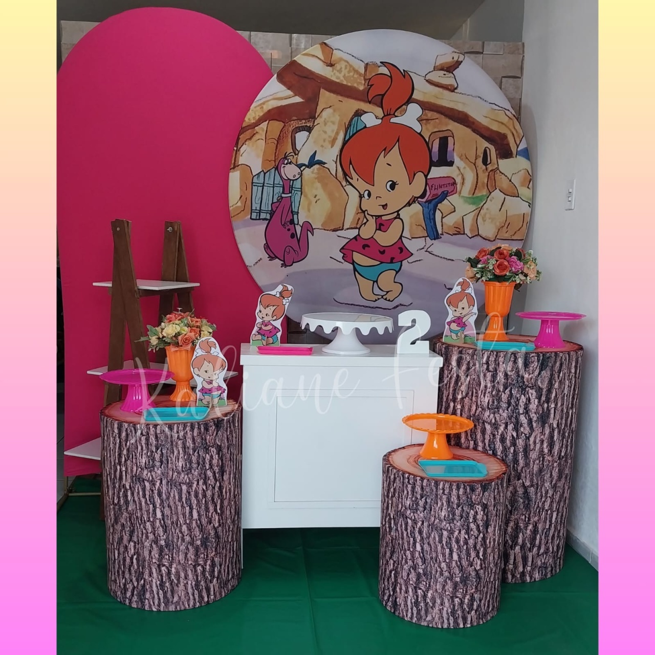 Pedrita Pink E Verde Água - Kit Diamante - Kaliane Festa Pegue e Monte
