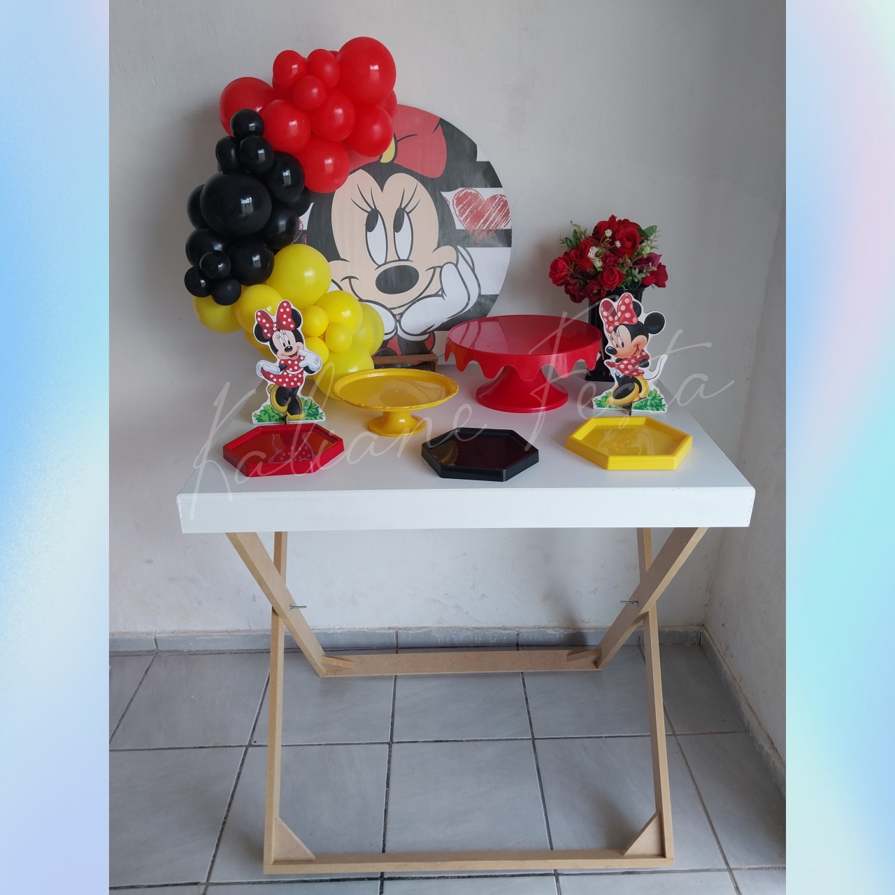 Minikit Festa Na Mesa Minnie Vermelha - Kaliane Festa Pegue e Monte
