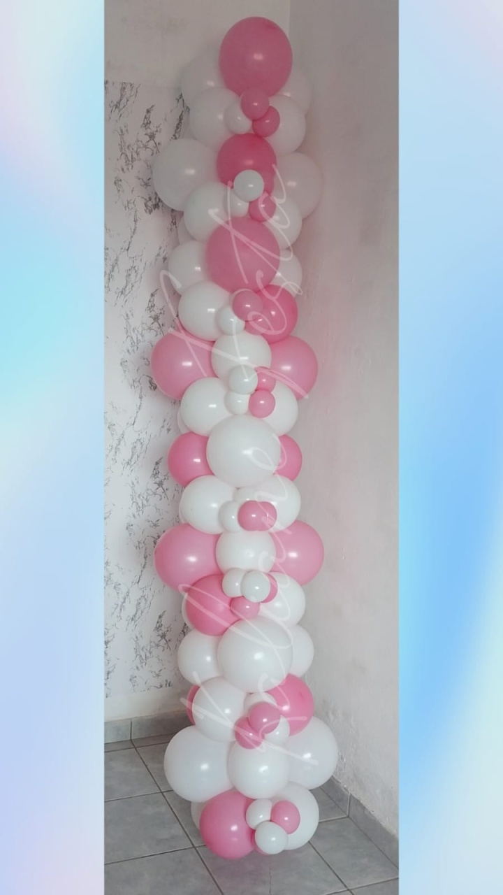 Arco de Balões Delivery Misturados Meninas Médio  - Kaliane Festa Pegue e Monte