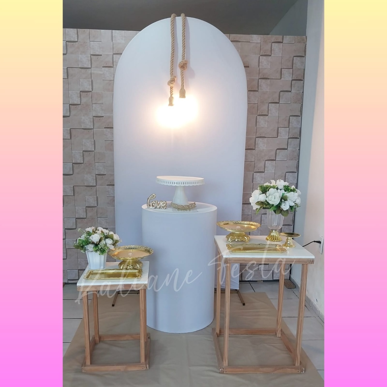 Branco E Dourado ( Casamento ) - Kit Elegance Luzes - Kaliane Festa Pegue e Monte
