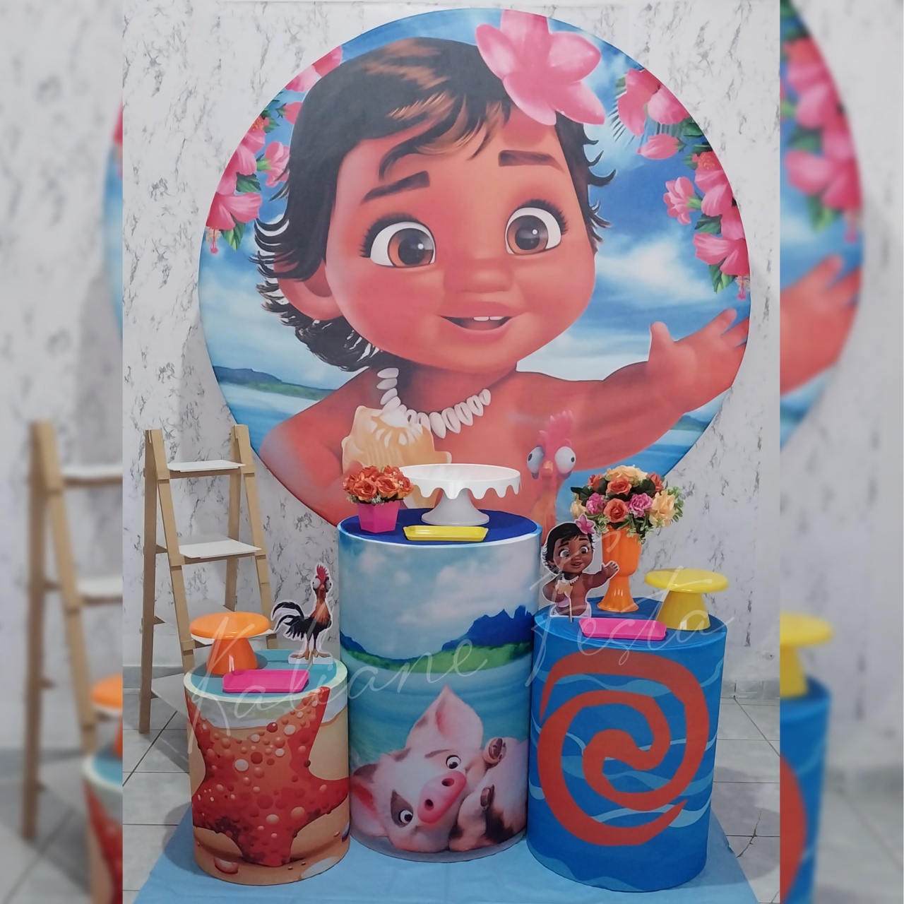 Moana Baby 2 - Kit Prata - Kaliane Festa Pegue e Monte