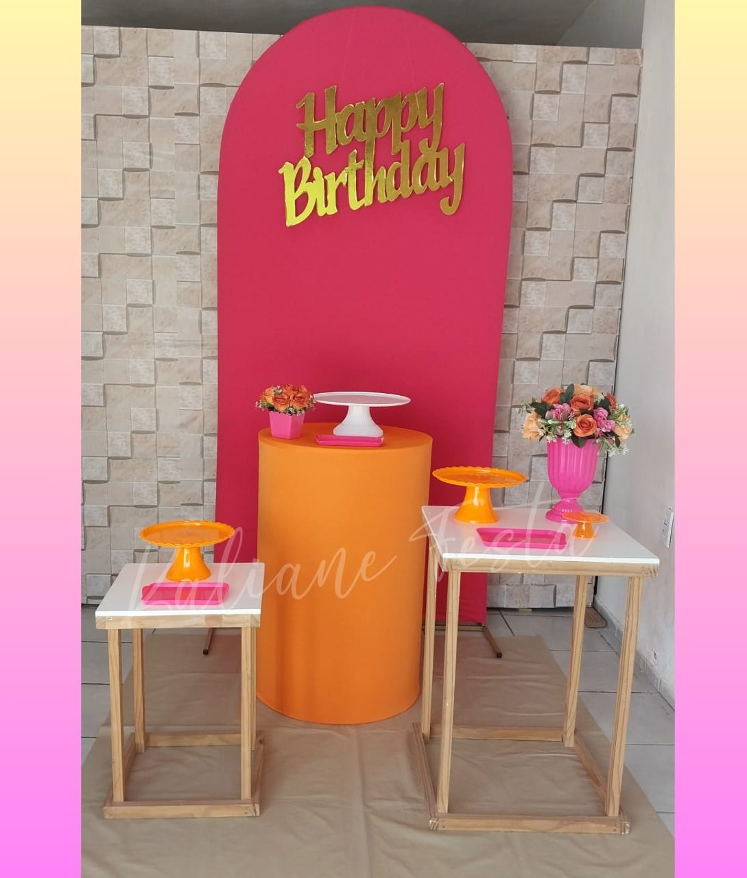 Pink E Laranja - Kit Elegance  - Kaliane Festa Pegue e Monte