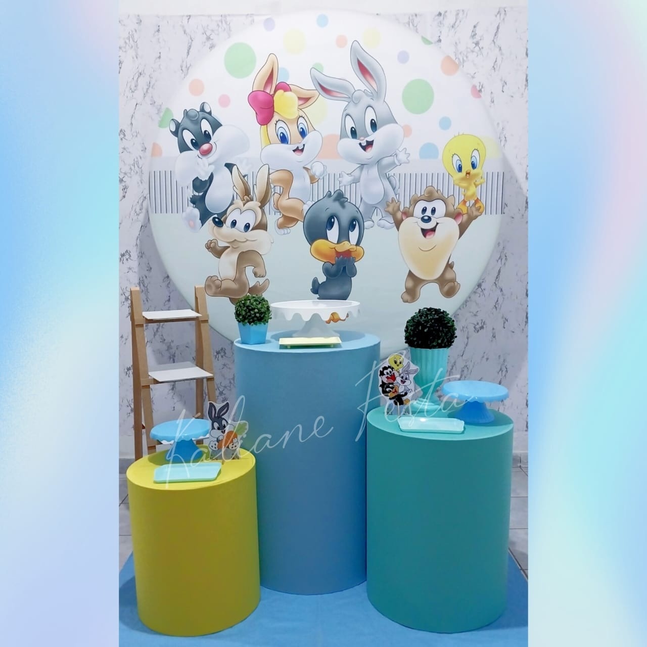  Baby Loones Tunes - Kit Prata - Kaliane Festa Pegue e Monte