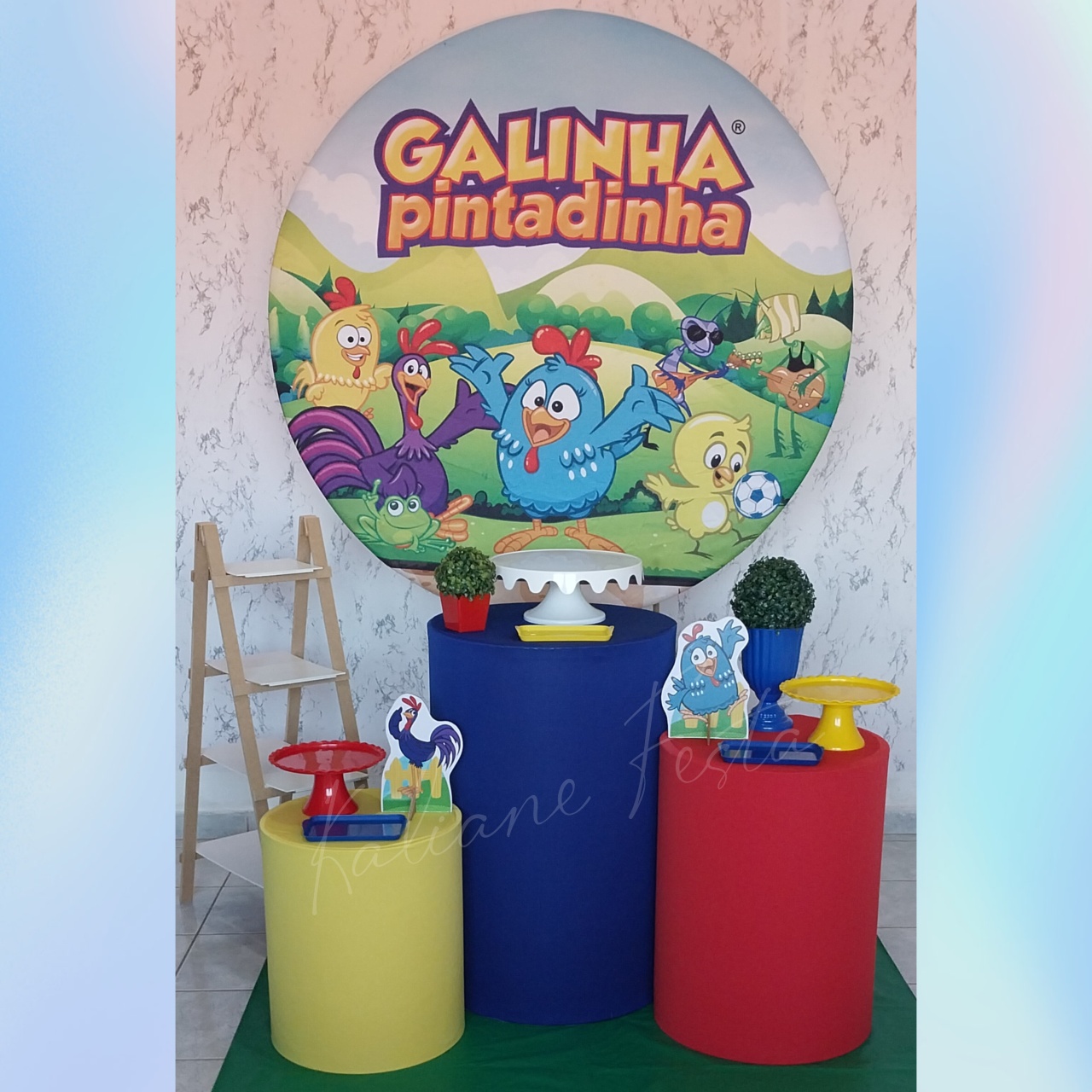 Galinha Pintadinha - Kit Prata - Kaliane Festa Pegue e Monte