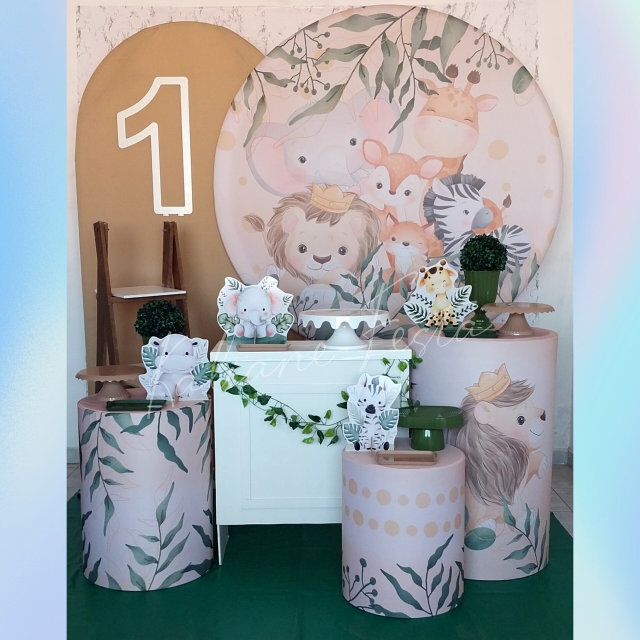 Safari Novo Aniversário - Kit Diamante Com Numeração - Kaliane Festa Pegue e Monte