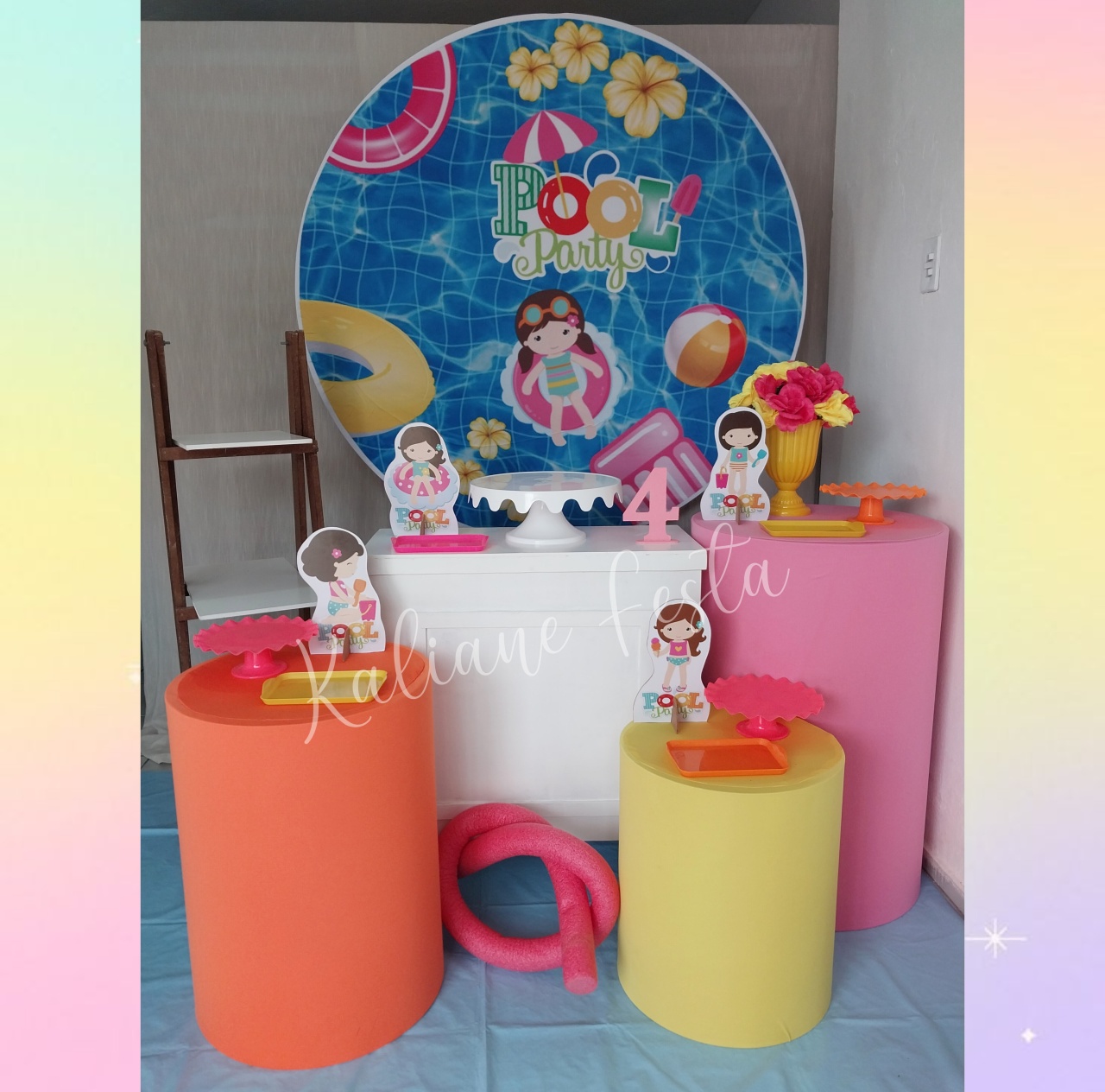  Pool Party - Kit Ouro - Kaliane Festa Pegue e Monte