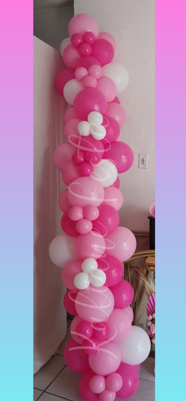 Arco de Balões Delivery Misturados Meninas - Kaliane Festa Pegue e Monte