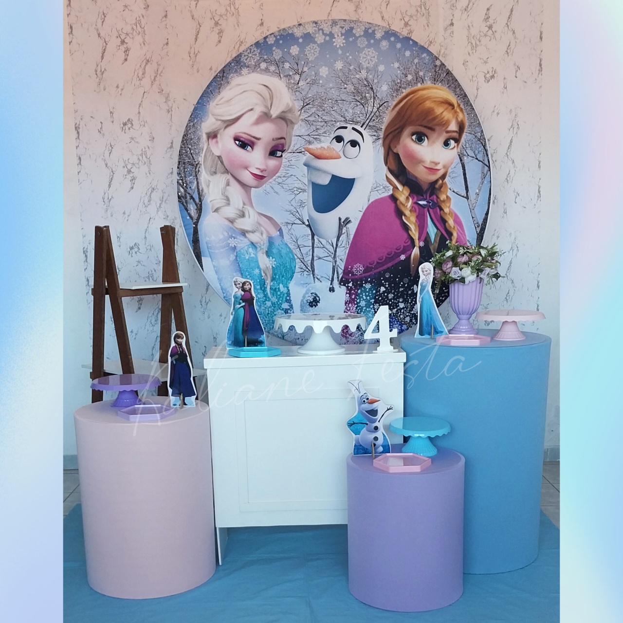 Frozen Rosa  - Kit Ouro - Kaliane Festa Pegue e Monte