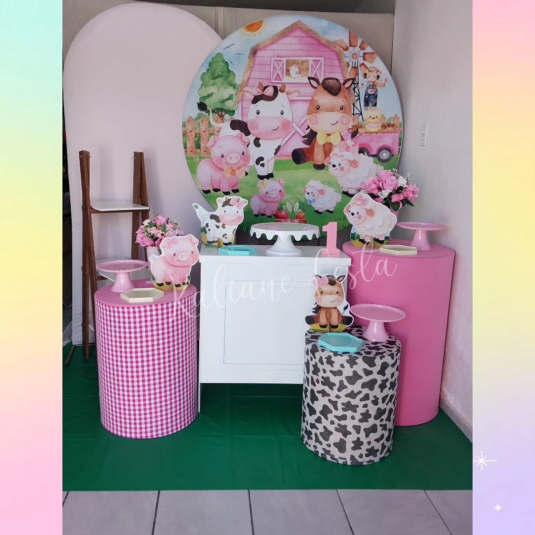 Fazendinha Rosa - Kit Diamante - Kaliane Festa Pegue e Monte