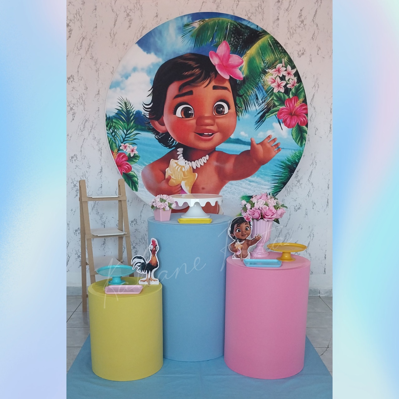 Moana Baby - Kit Prata - Kaliane Festa Pegue e Monte