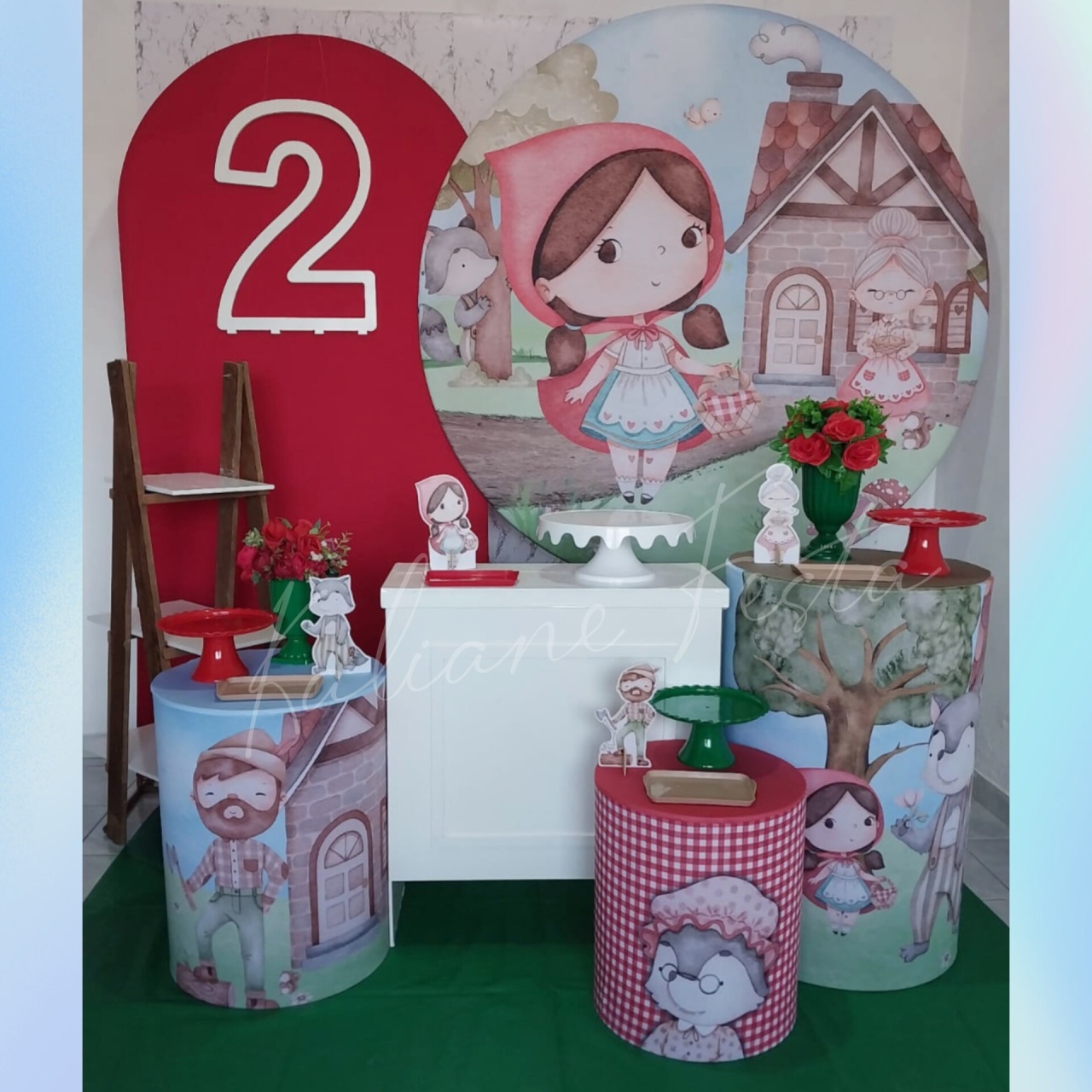  Chapeuzinho Vermelho - Kit Diamante Com Numeração - Kaliane Festa Pegue e Monte