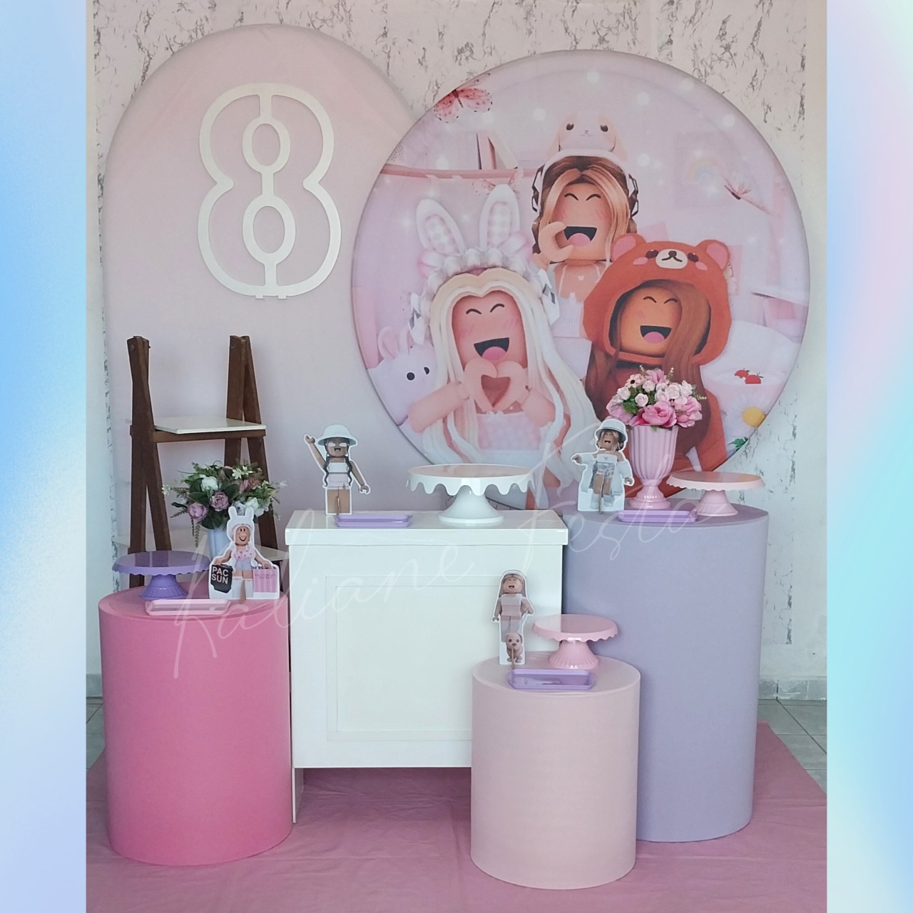 Roblox Menina Com Número - Kit Diamante Com Numeração - Kaliane Festa Pegue e Monte