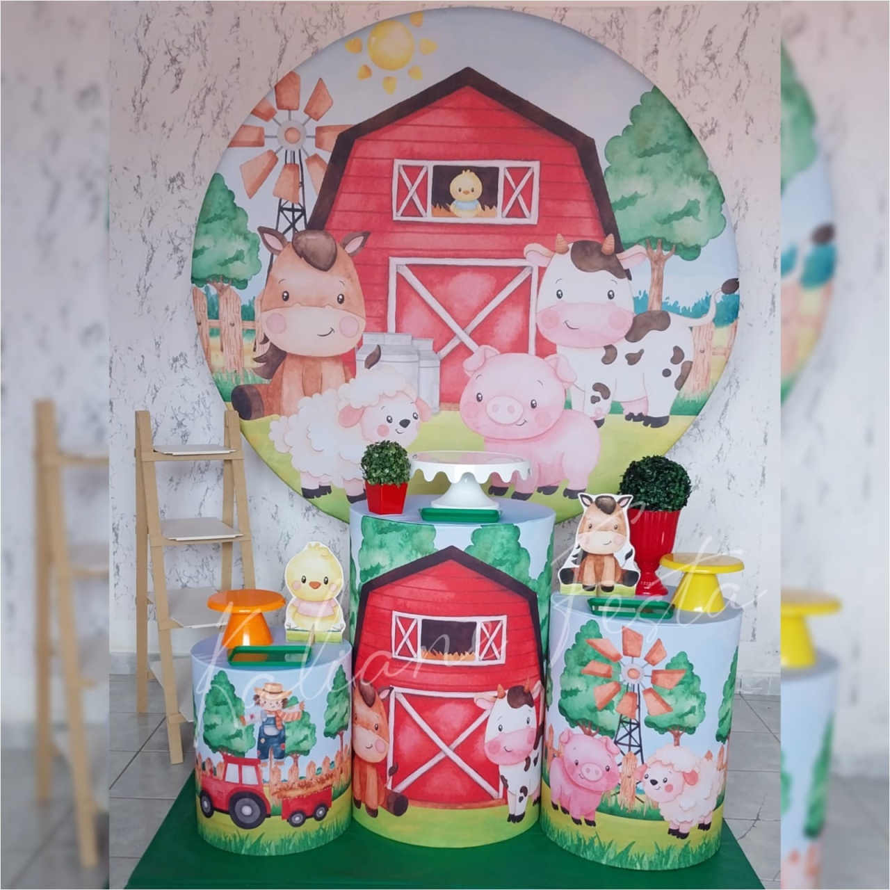  Fazendinha Menino - Kit Prata - Kaliane Festa Pegue e Monte