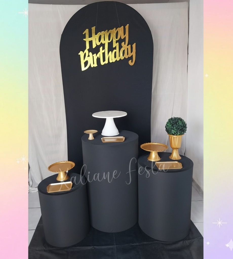 Preto Com Dourado Romano - Kit Ouro Adulto - Kaliane Festa Pegue e Monte