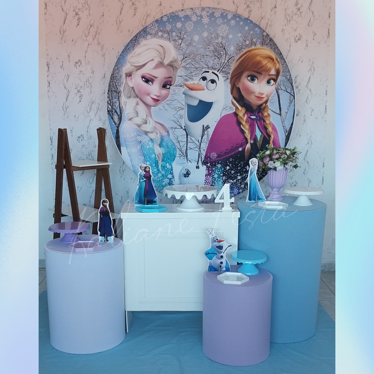  Frozen Branco  - Kit Ouro - Kaliane Festa Pegue e Monte