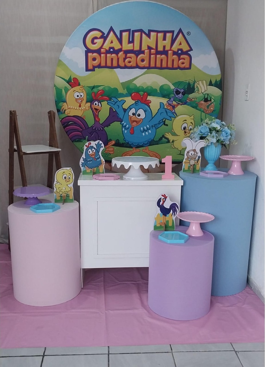 Galinha Pintadinha Rosa - Kit Ouro - Kaliane Festa Pegue e Monte