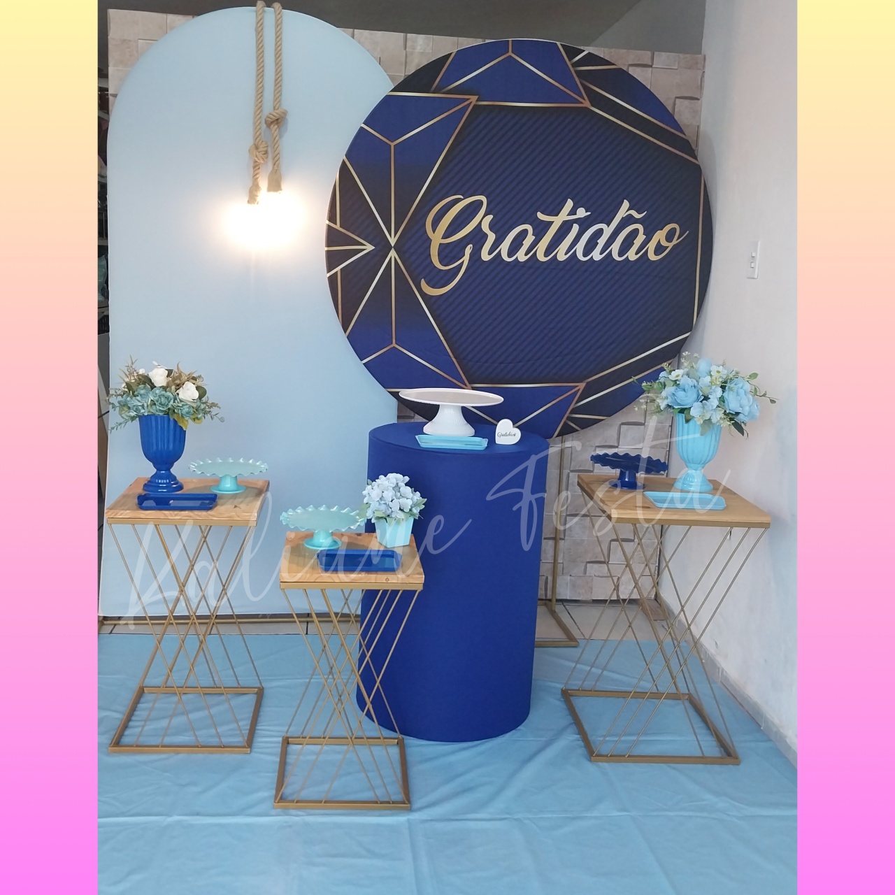 Kit Luxo Adulto Azul - Kaliane Festa Pegue e Monte