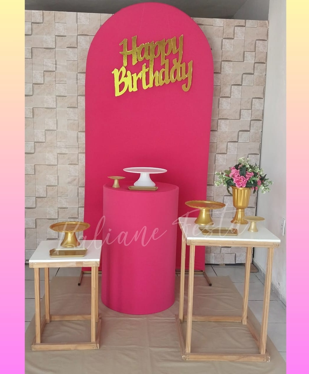 Pink E Dourado - Kit Elegance - Kaliane Festa Pegue e Monte