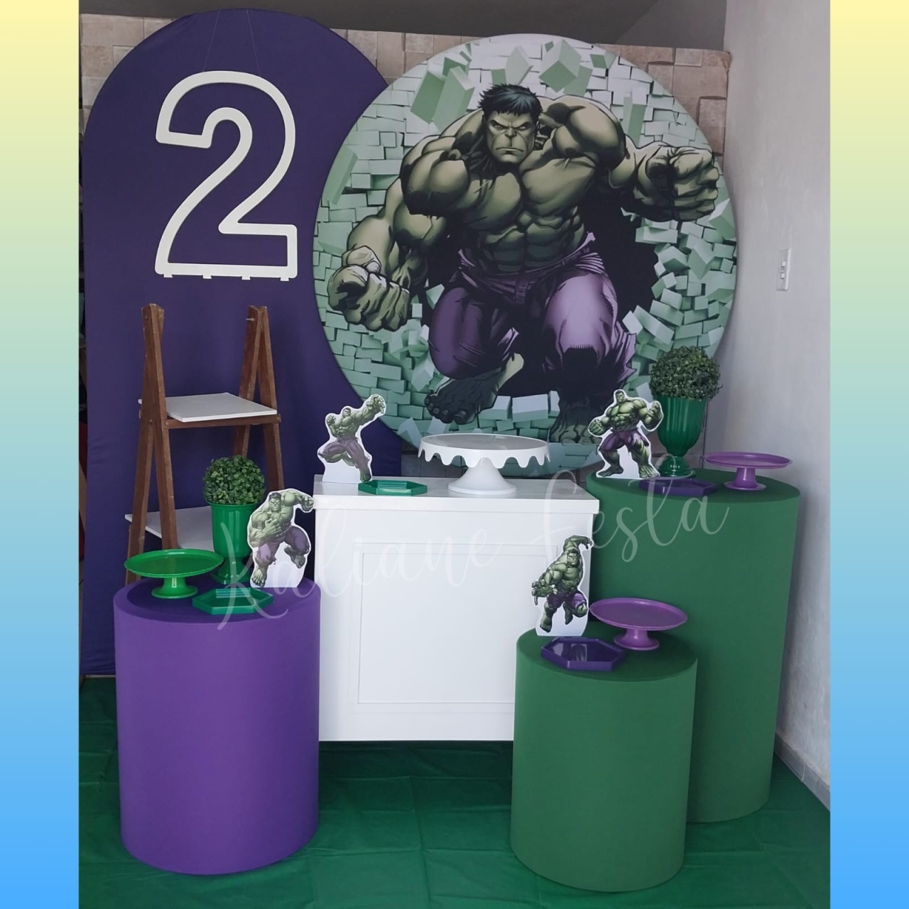 Hulk - Kit Diamante Com Numeração  - Kaliane Festa Pegue e Monte
