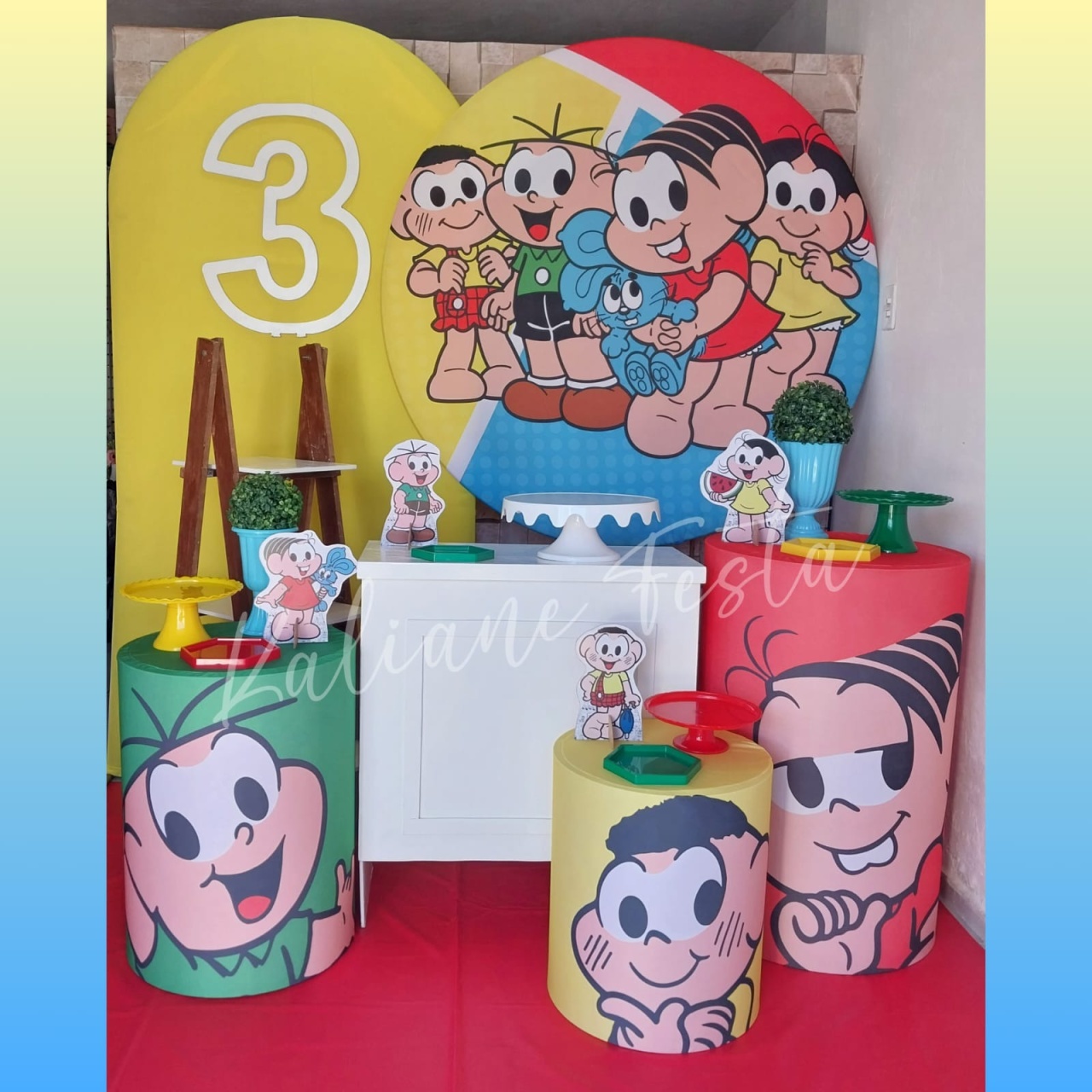 Turma da Mônica Menino 2 Com Número - Kit Diamante - Kaliane Festa Pegue e Monte