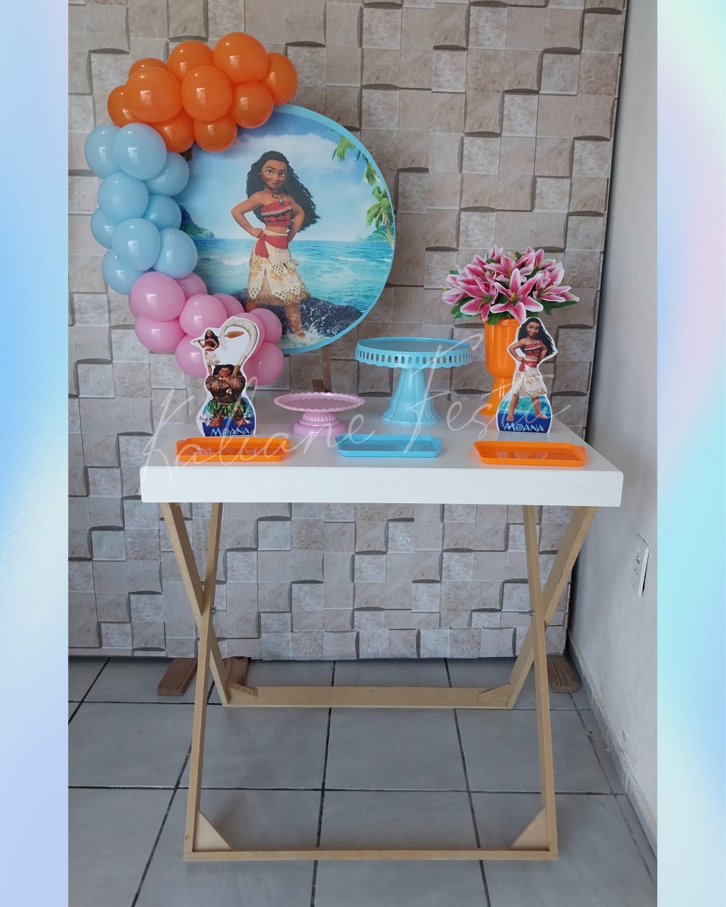 Minikit Festa Na Mesa Moana Com Mesa - Kaliane Festa Pegue e Monte