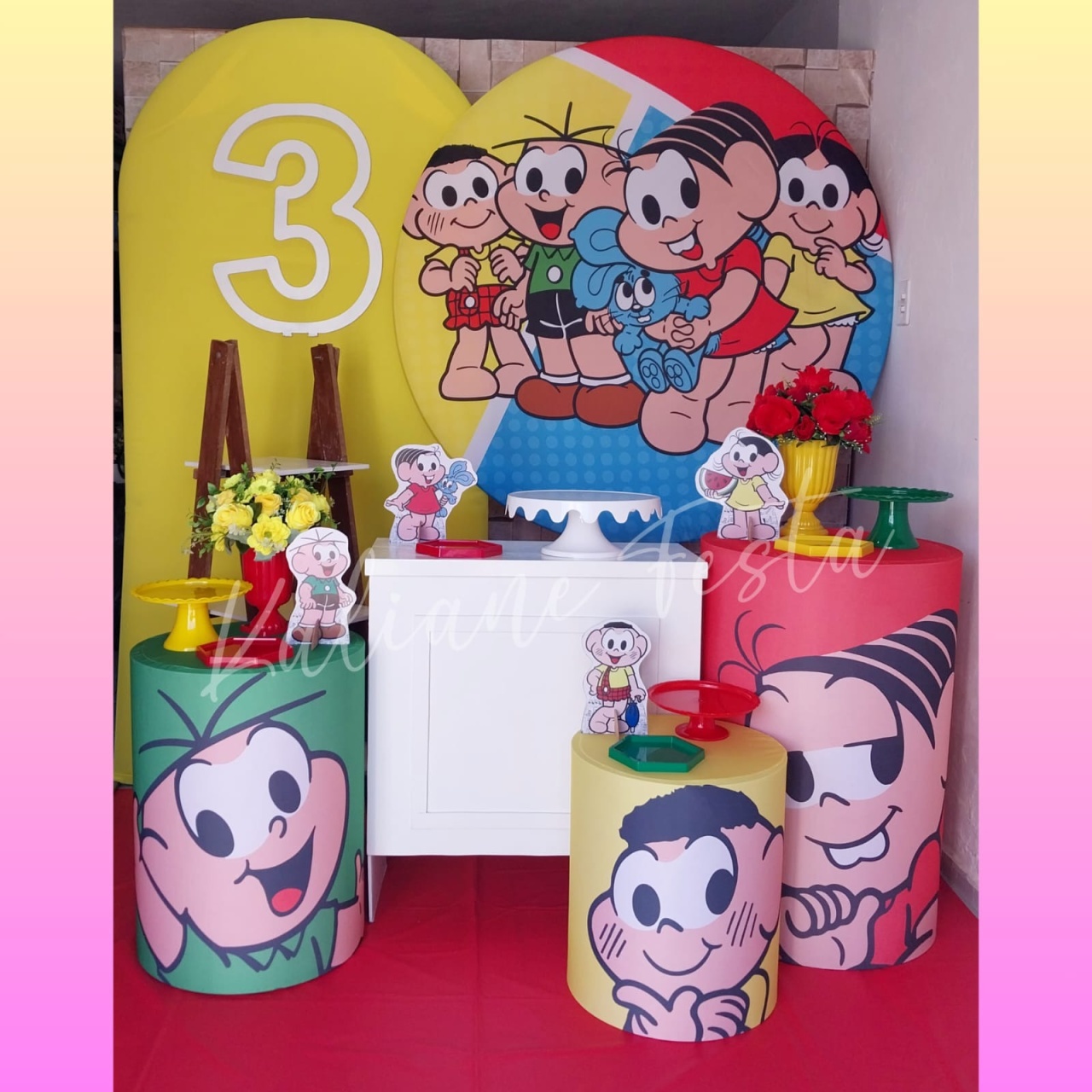 Turma da Mônica Menina 2 Com Número - Kit Diamante - Kaliane Festa Pegue e Monte