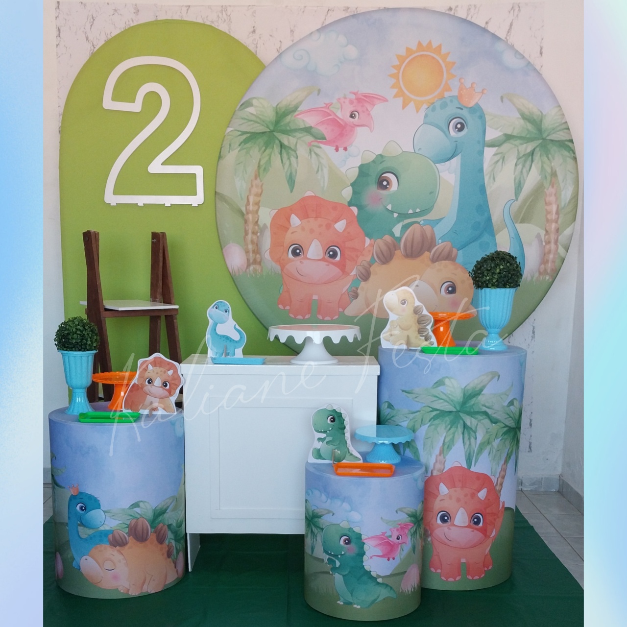 Dino Baby 2 - Kit Diamante Com Numeração  - Kaliane Festa Pegue e Monte