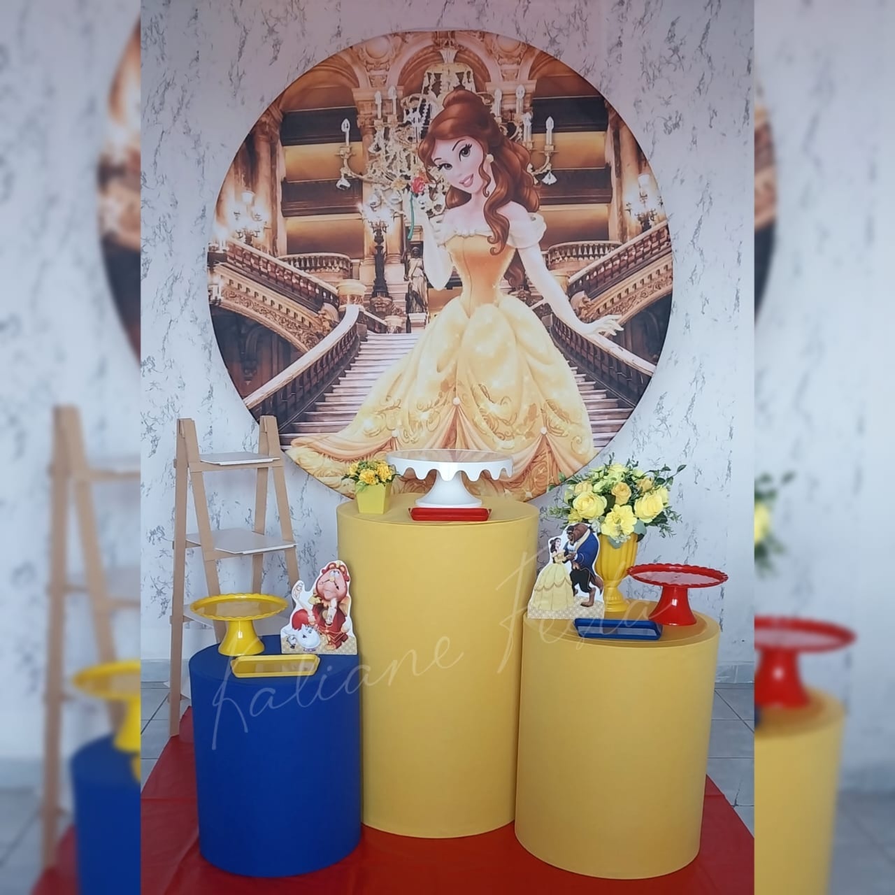 Bela Azul,Vermelho E Amarelo - Kit Prata - Kaliane Festa Pegue e Monte
