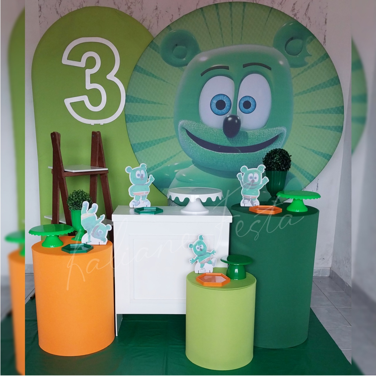 Gummy Bear - Kit Diamante Com Numeração - Kaliane Festa Pegue e Monte